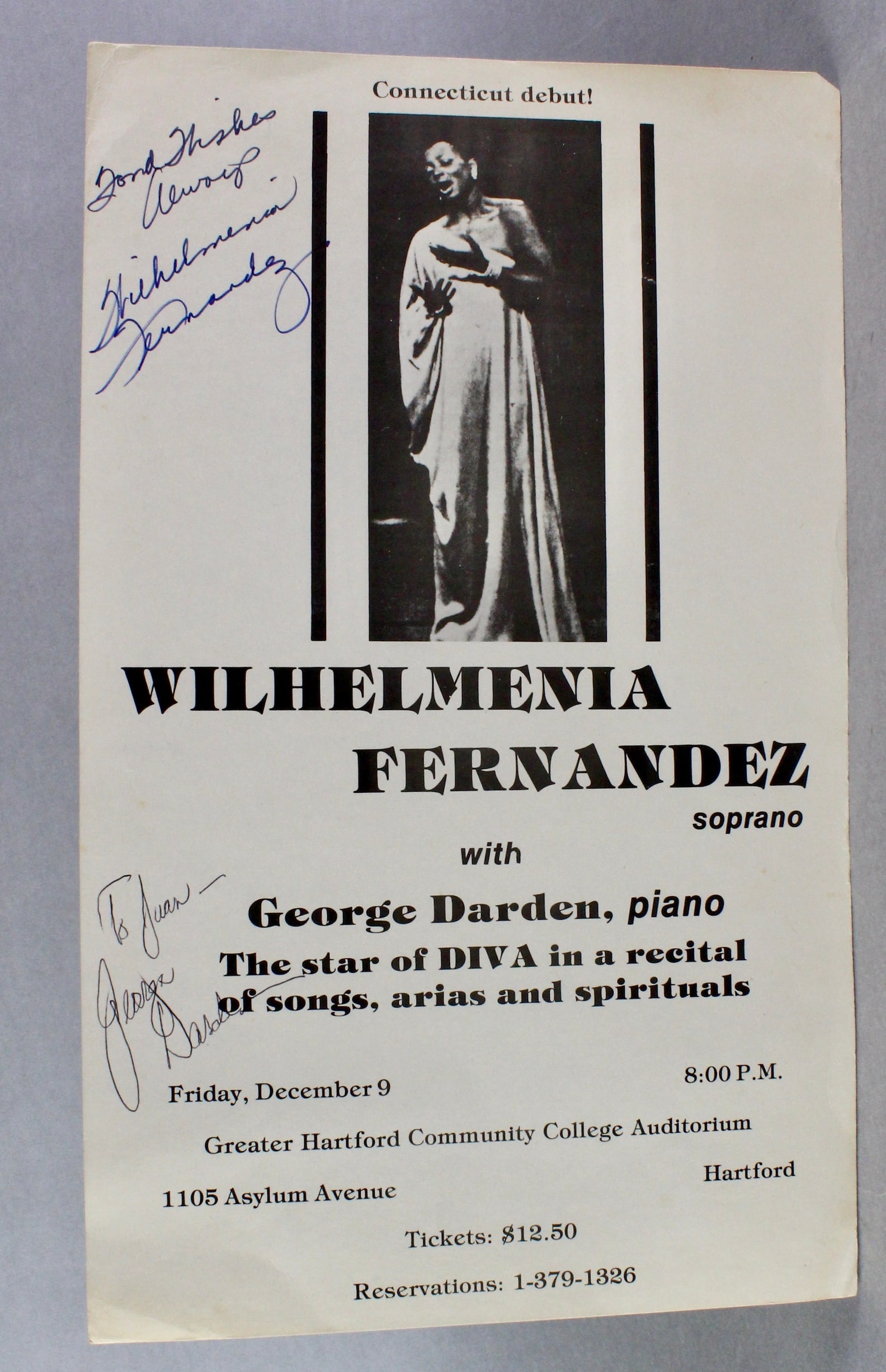 Wilhelmenia Fernandez Opera Star Signed Poster: Wilhelmenia Fernandez Opera Star Signed Poster. Wilhelmenia Fernandez (January 5, 1949 - February 2, 2024) was an American soprano and actress. She appeared in Diva, the 1981 film. She was from Philad