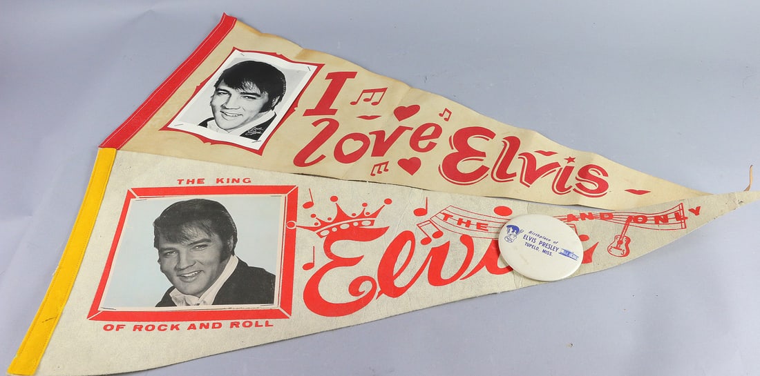 1960s Elvis Presley Pennant Lot: 1960s Elvis Presley Pennant Lot, excellent condition.