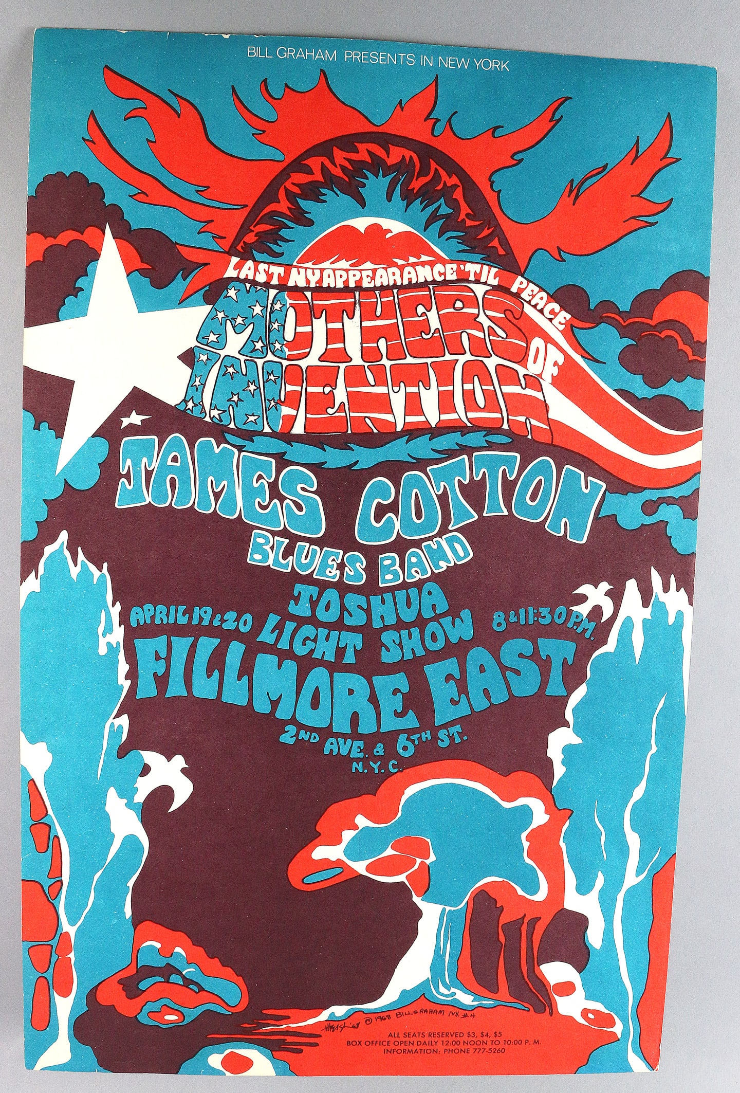 Frank Zappa Mothers Of Invention BG4 Poster: Frank Zappa Mothers Of Invention BG4 Poster, 22x 14 3/16. Some edge wear, VG-