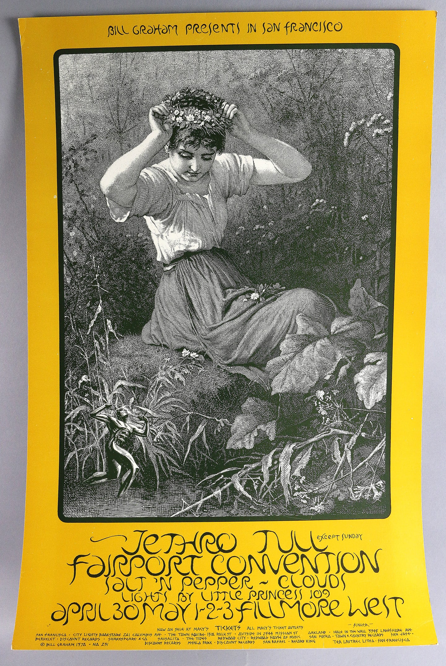 Jethro Tull BG231 Poster: Jethro Tull BG231 Poster, EX-, 1st Print, 21 15/16 x 14