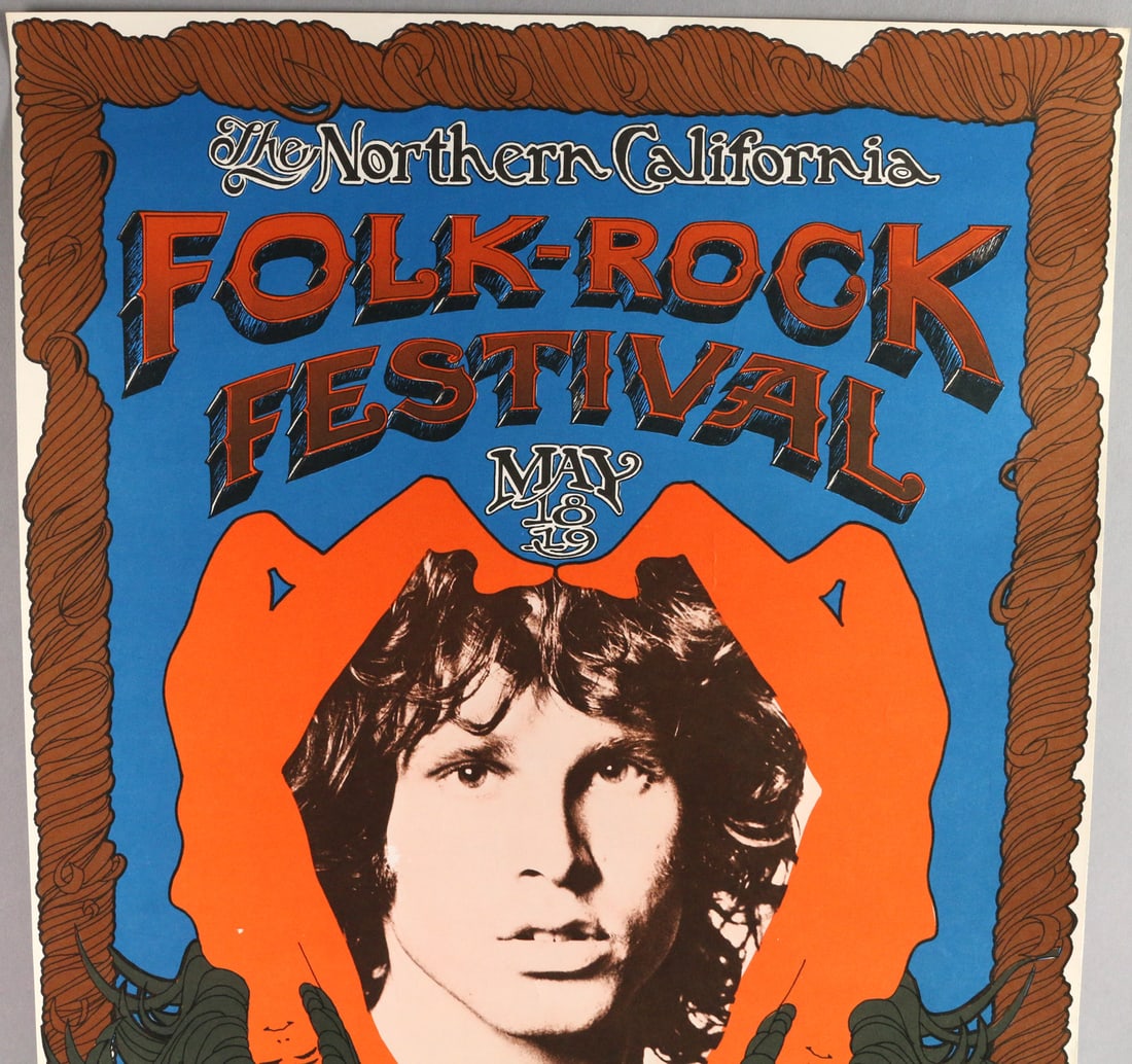 N California Folk Rock Fest Poster Doors,: N California Folk Rock Fest Poster Doors, Jefferson Airplane, NM, 1st Print, 21 12/16 x 14 4/16