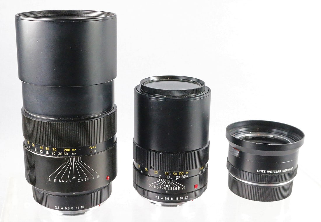 Leica Zeiss Lens Lot: Leica Zeiss Lens Lot, Leitz Elmarit-R 1:2.8/135, Leitz Wetzlar