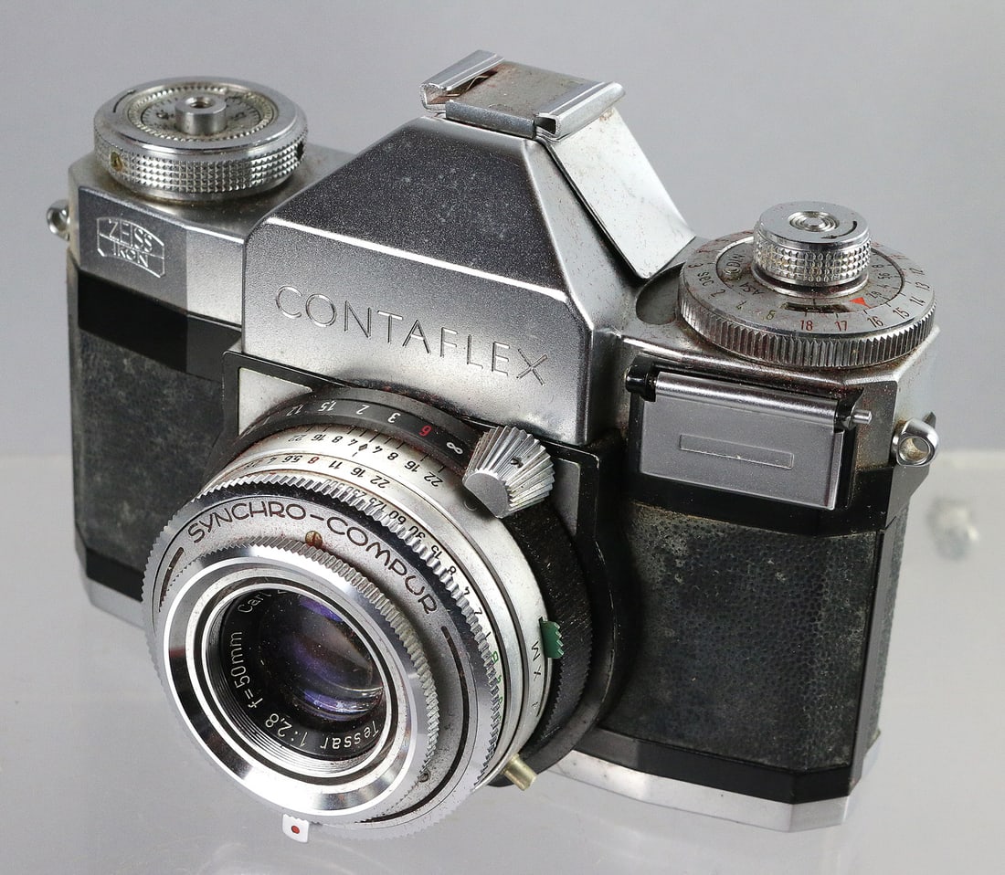 Contaflex Zeiss Camera: Contaflex Zeiss Camera, Zeiss Tessar 1:2.8 50mm w case