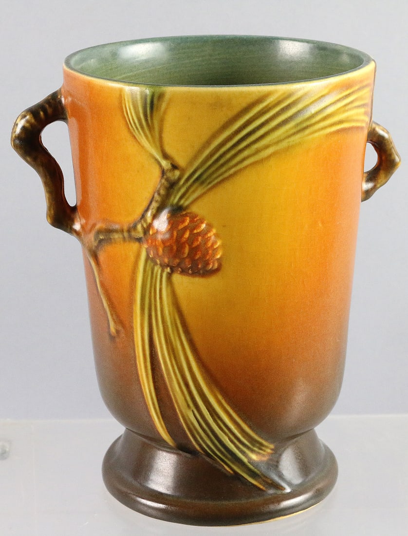 Roseville Pine Cone Vase: Roseville Pine Cone Vase, 704-7" EX +, no chips or breaks