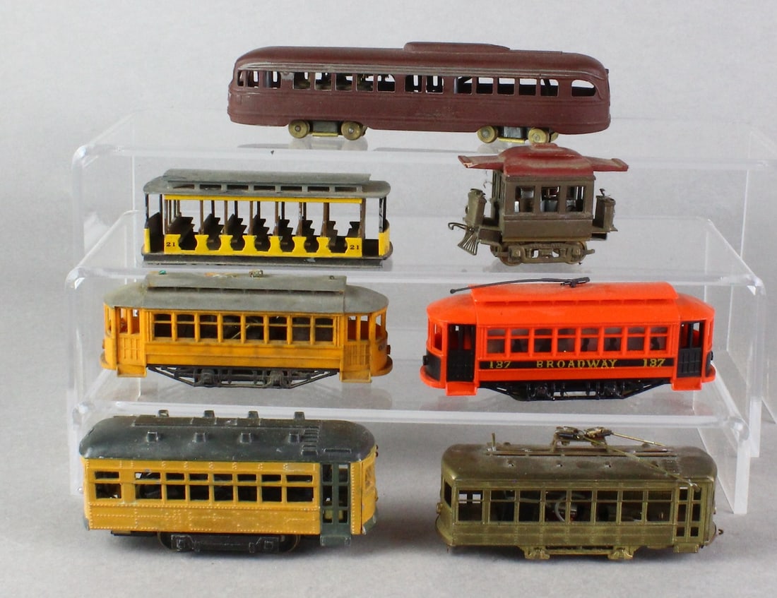 7 Brass and Plastic HO Powered Trolleys - 2