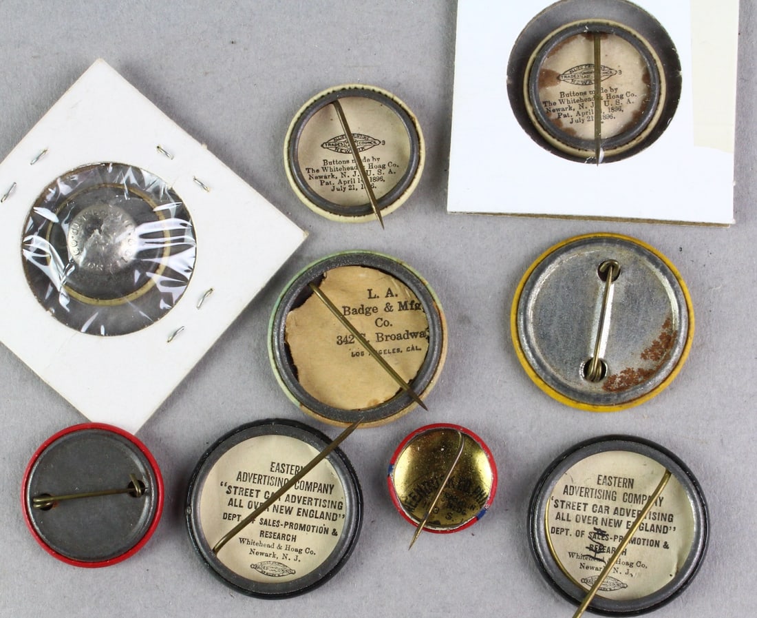 1890s -1900s Trolley Button Pinbacks - 2