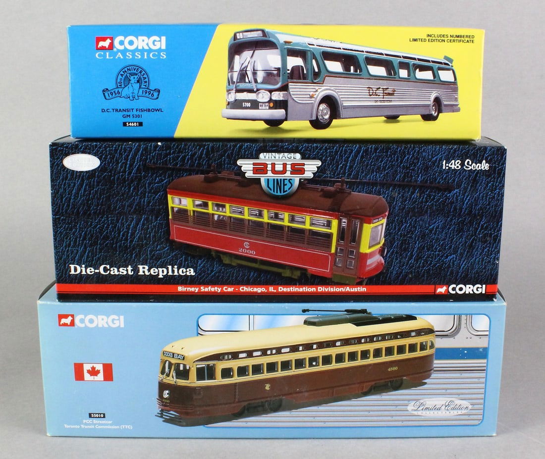 Corgi Mint in Box Bus Lines, PCC, Street Car: Corgi Mint in Box Bus Lines, PCC, Street Cars.