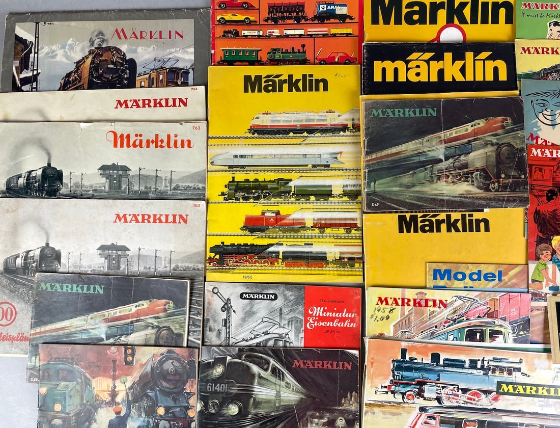 Marklin Orginal Train Catalogs Trove 1930s-1970: Marklin Orginal Train Catalogs 1930s-1970. Pre-War to 1970s treasure trove of catalogs, instructions, bulletins from Marklin.