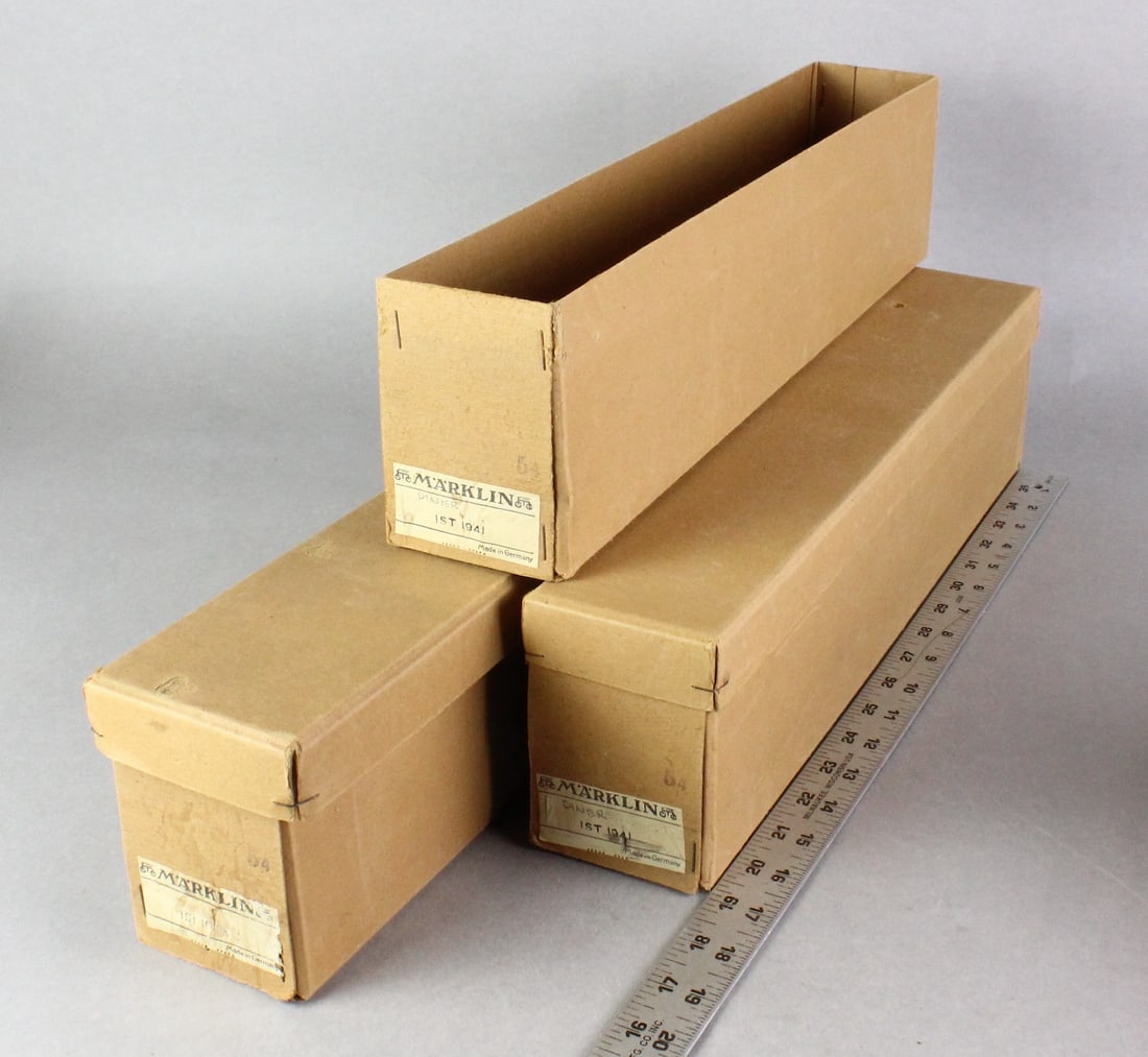 3 Marklin #1941 Train Coach Boxes Pre-War - 2