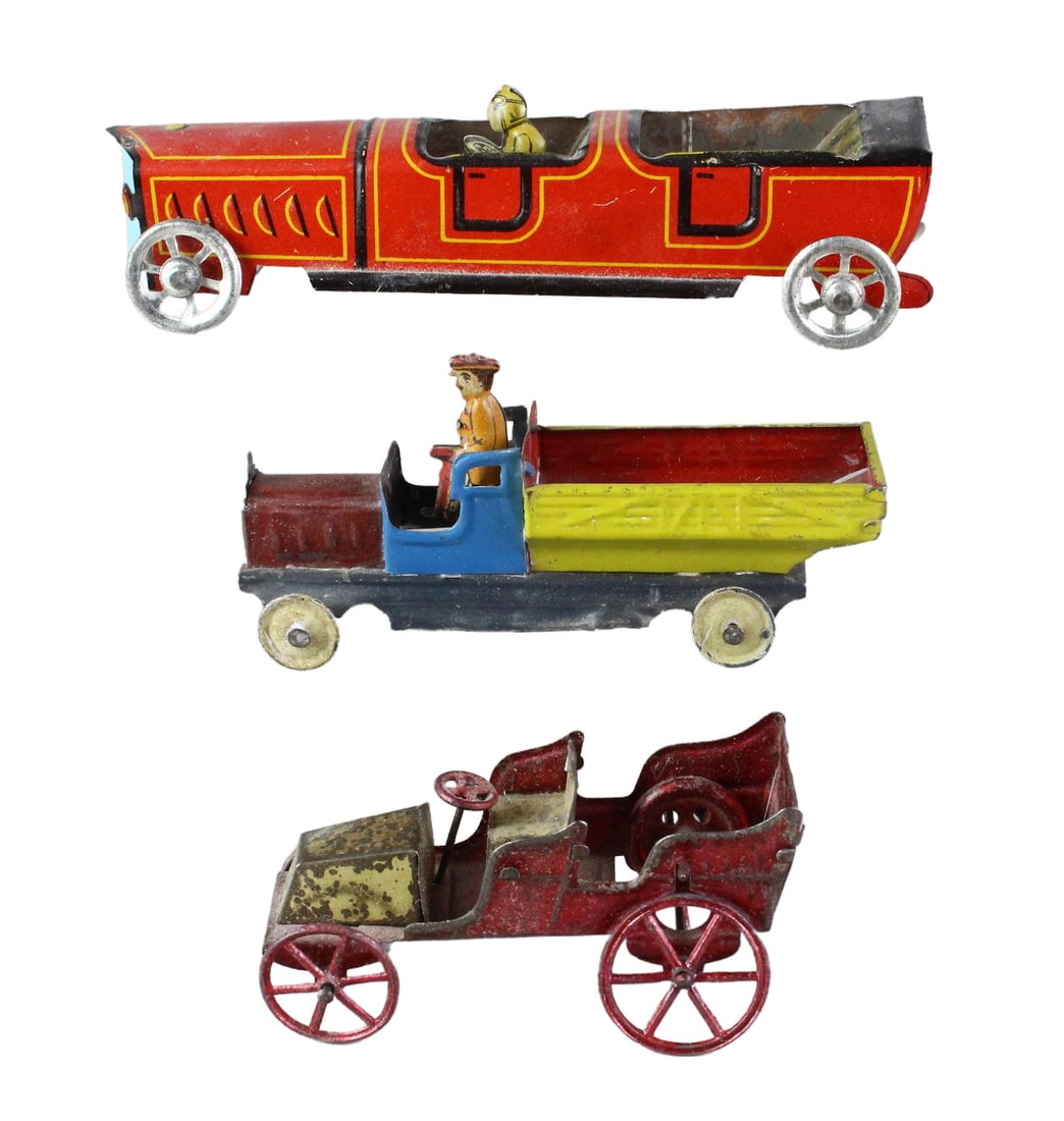 3 German Tin Penny Toy Cars & Truck (1 of 3)