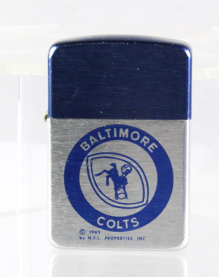 1965 Baltimore Colts Cigarette Lighter NFL: Baltimore Colts Cigarette Lighter NFL products. 1965 The era of Johnny Unitas MVP quarterback.