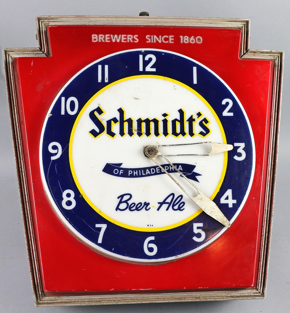 Schmidts Keystone Light Up Advertising Clock: Schmidts Keystone Light Up Advertising Clock 14"