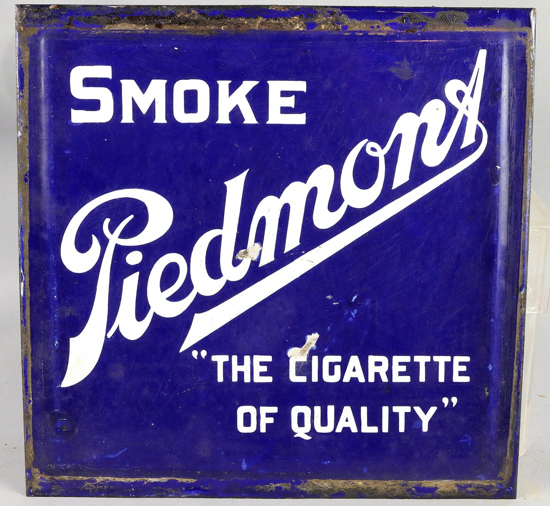Smoke Piedmont Cigarette Double Side Sign: Smoke Piedmont Cigarette Double Side Sign 11 1/2"x 11 1/2", original sign, NOT a reproduction!