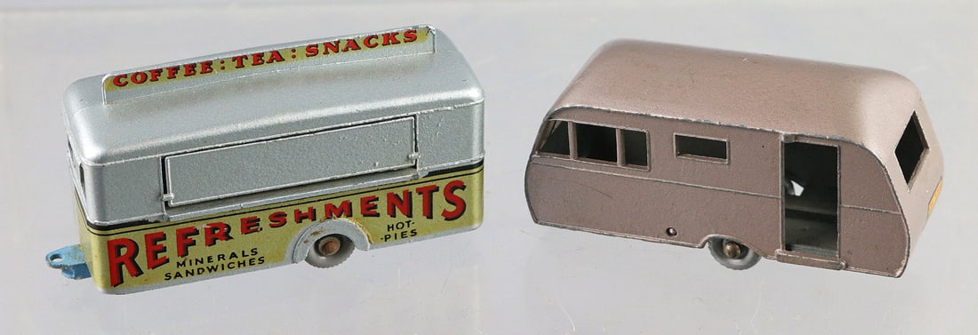 Matchbox Mobile Canteen Lot: Matchbox Mobile Canteen Lot, no74, Bluebird Dauphine no23, Caravan Greywheel EX+