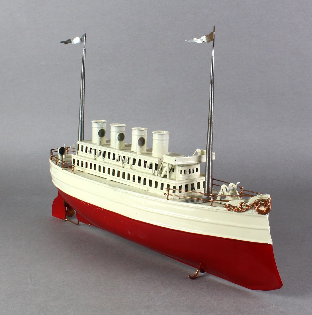 Falk German Ocean Liner Ship Pre- War 4 Stack - 2