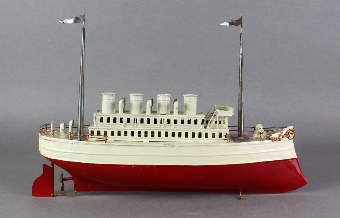 Falk German Ocean Liner Ship Pre- War 4 Stack - 5