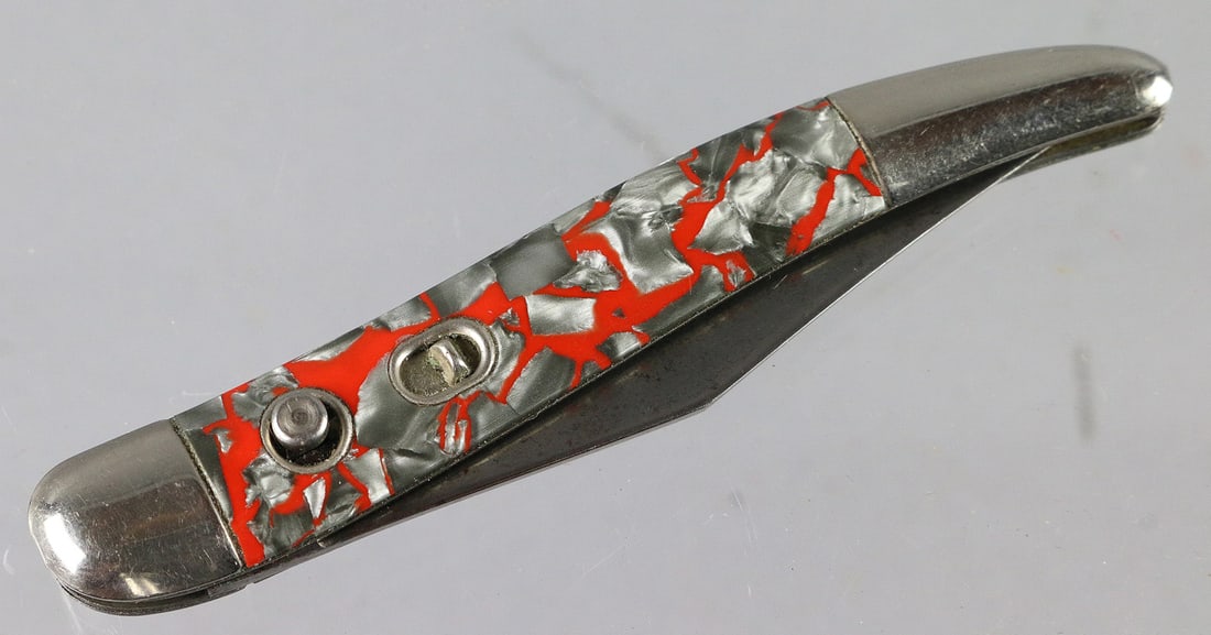 Hammer Brand Confetti Grip Switchblade: Hammer Brand Confetti Grip Switchblade, 3 1/2" blade, great snap, rare color!