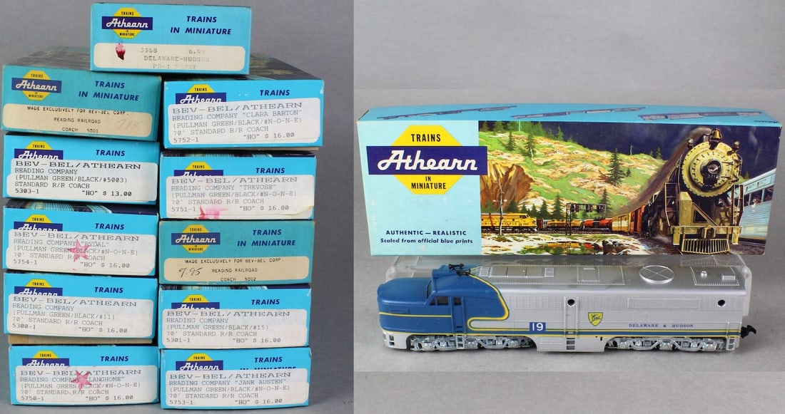 12 HO Athearn Kits Incl. Delaware-Hudson A B Unit (1 of 3)