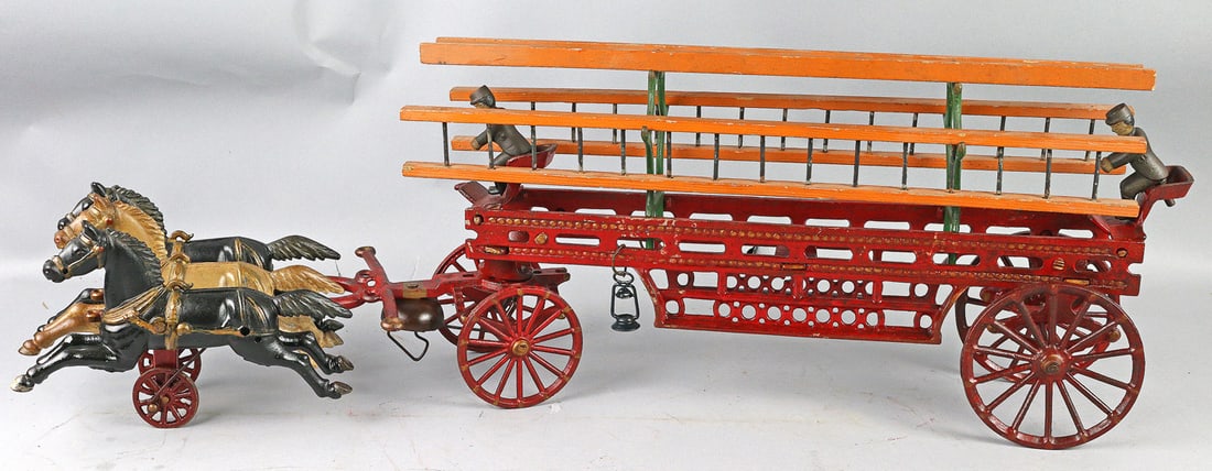 1890s Cast Iron Fire Ladder Drawn EX (1 of 4)