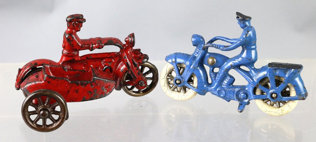 Hubley Cast Iron Sidecar Cycle Lot (1 of 2)