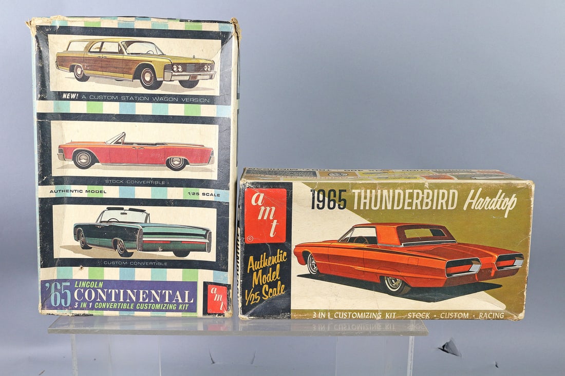 AMT Model Lot 1960's: AMT Model Lot 1960's, 65LIncoln Continental, 65 Thunderbird, both partially built