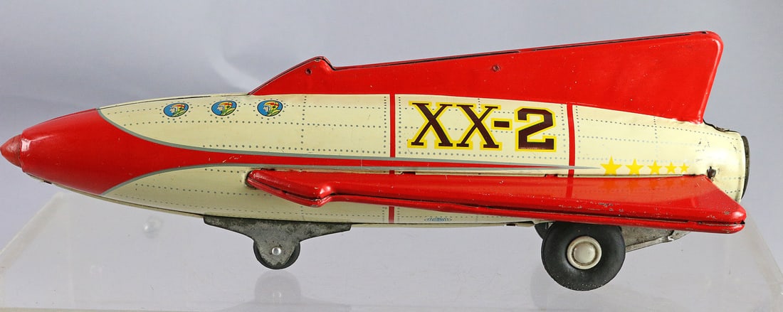 Nomura Japan XX2 Rocket Tin Litho: Nomura Japan XX2 Rocket Tin Litho, 11 inches, friction