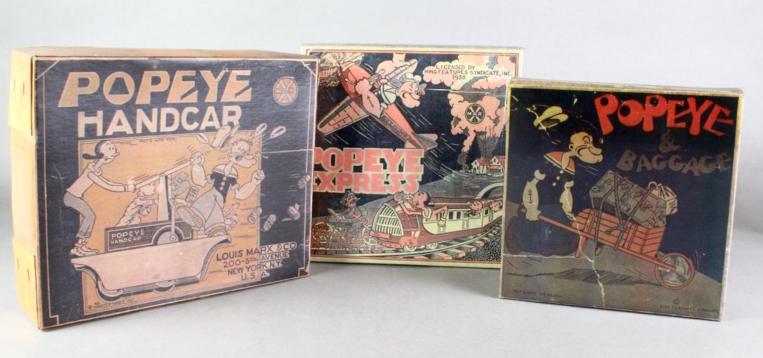 Popeye Baggage, Popeye Handcar, Popeye Express Box (1 of 3)