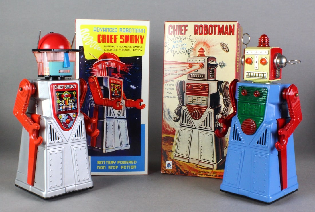 Chief Robotman & Chief Smoky Robots in Box (1 of 4)