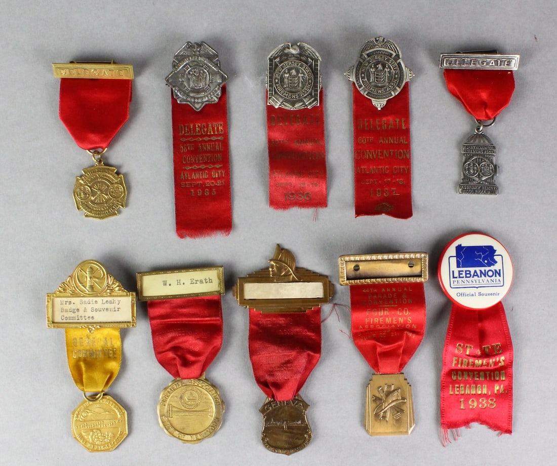 1930s 10 Parade &Convention Medals/Ribbons (1 of 3)