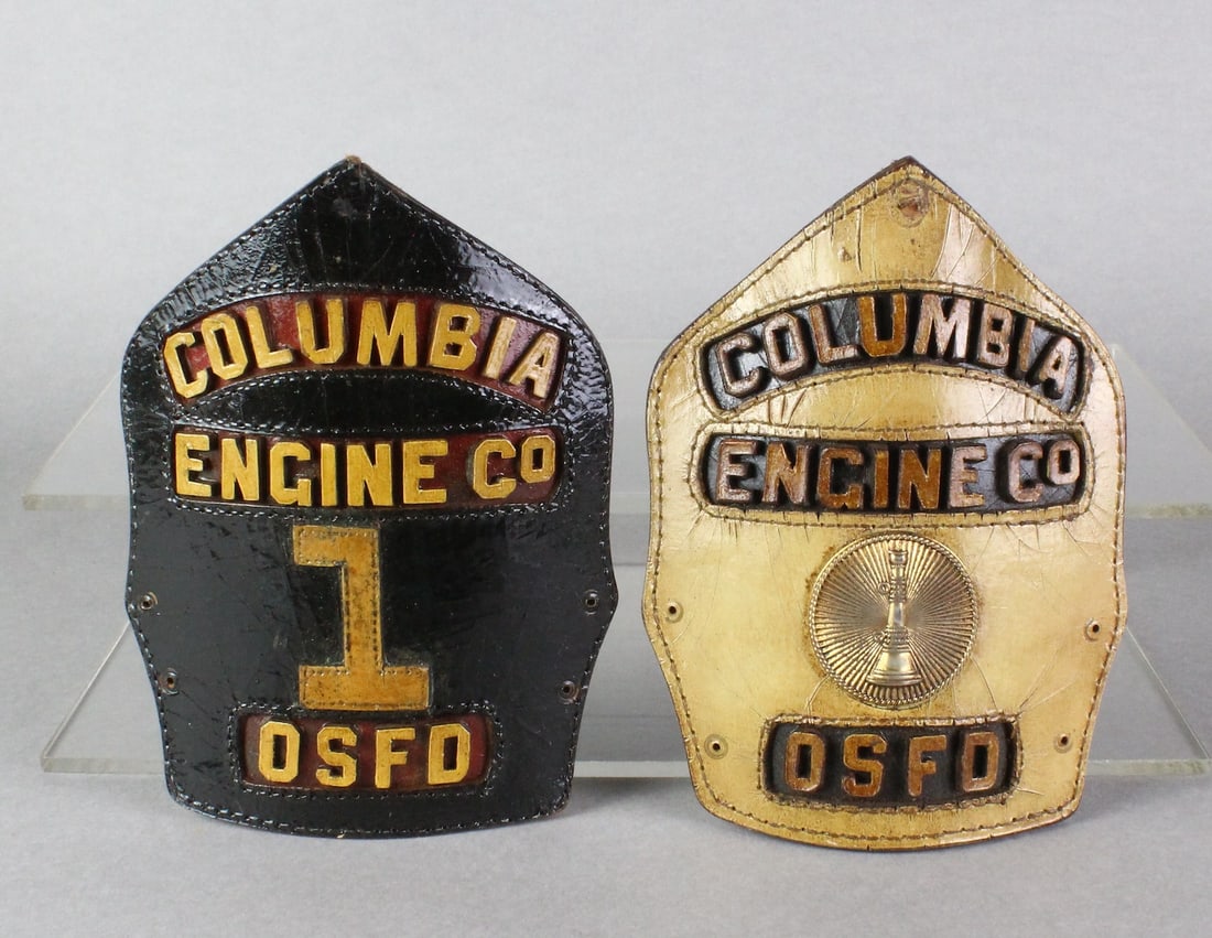 Columbia Engine Co. Leather Front Helmet Panels (1 of 2)