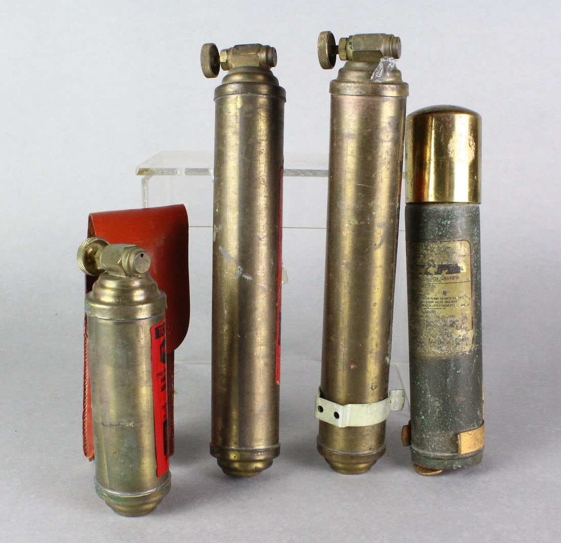 Four Brass CB Fire Extinguishers Mini - 2