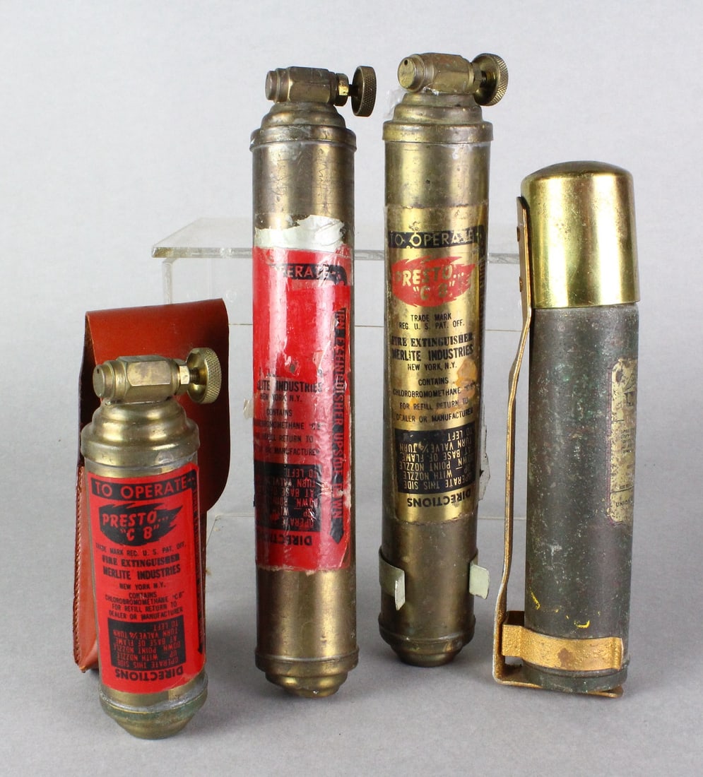 Four Brass CB Fire Extinguishers Mini - 3