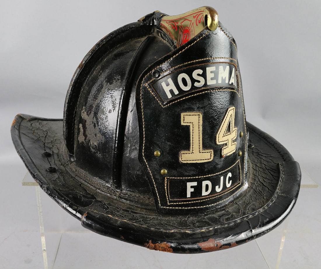 Leather Fire Helmet Cairns Hoseman Jersey City (1 of 5)