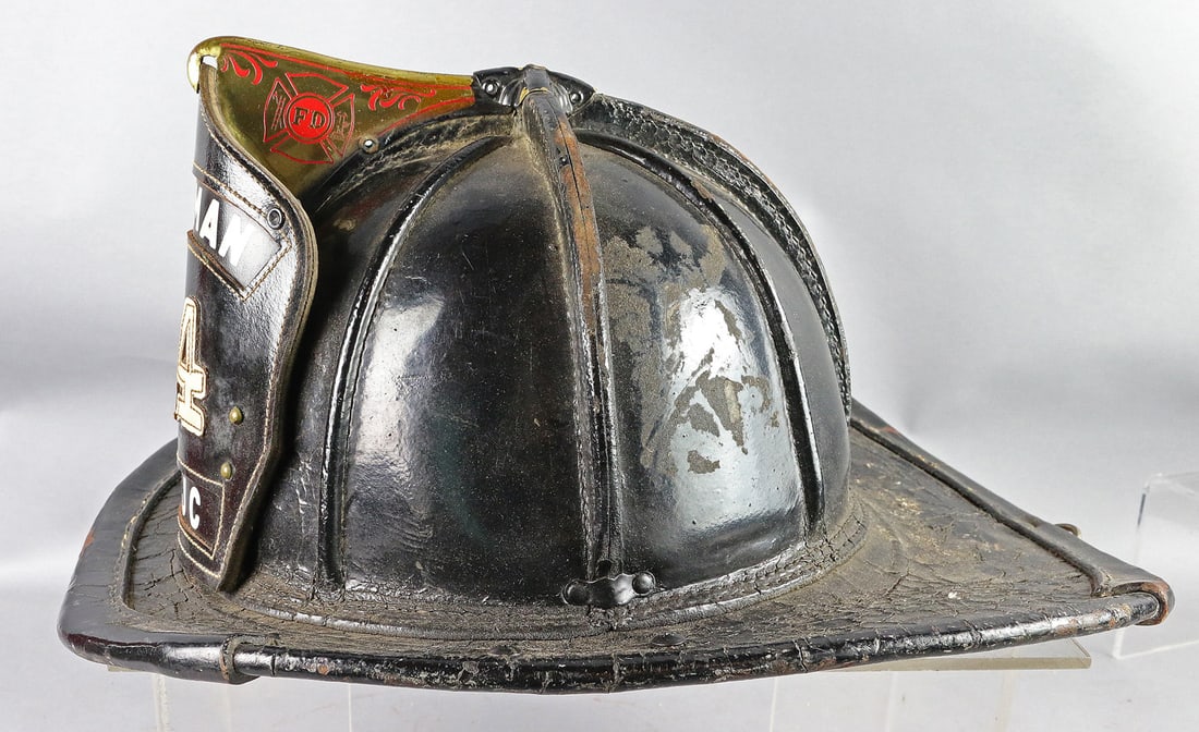 Leather Fire Helmet Cairns Hoseman Jersey City - 3