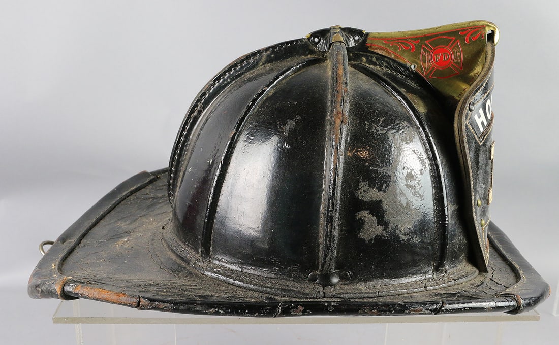 Leather Fire Helmet Cairns Hoseman Jersey City - 4