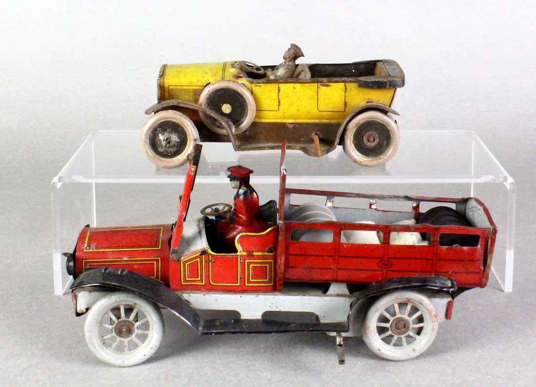 1920s Orobr German Tin Stake Truck & Open Tourer (1 of 5)