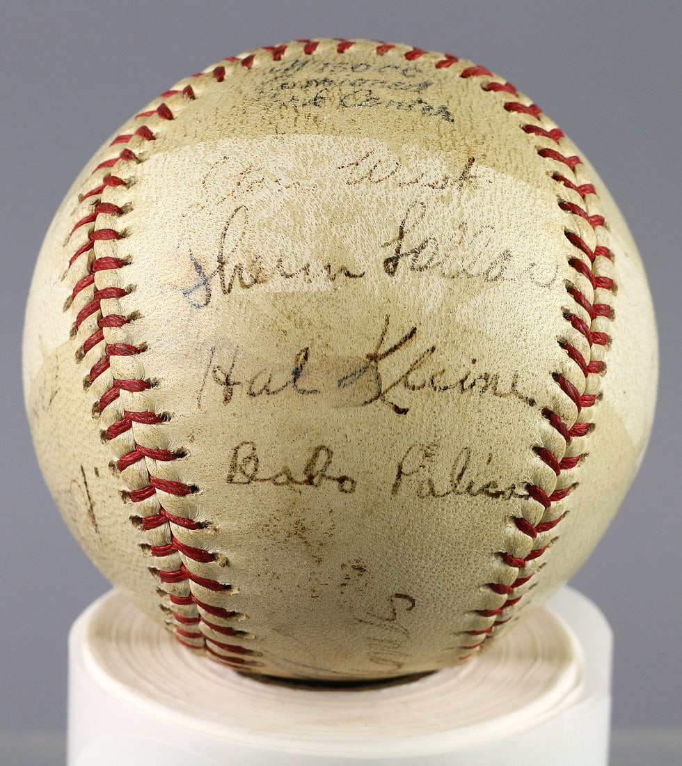 1944 Orioles Team Signed Baseball Hal Klein (1 of 4)