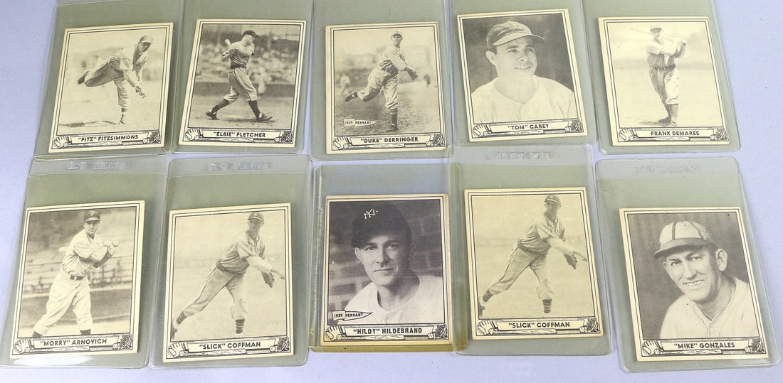 Play Ball Tobacco Card Lot 1940: Play Ball Tobacco Card Lot 1940, Fitz Fitzsimmons, Elbe Flecho, Duke Derringer, Hildy Hildabrandt,