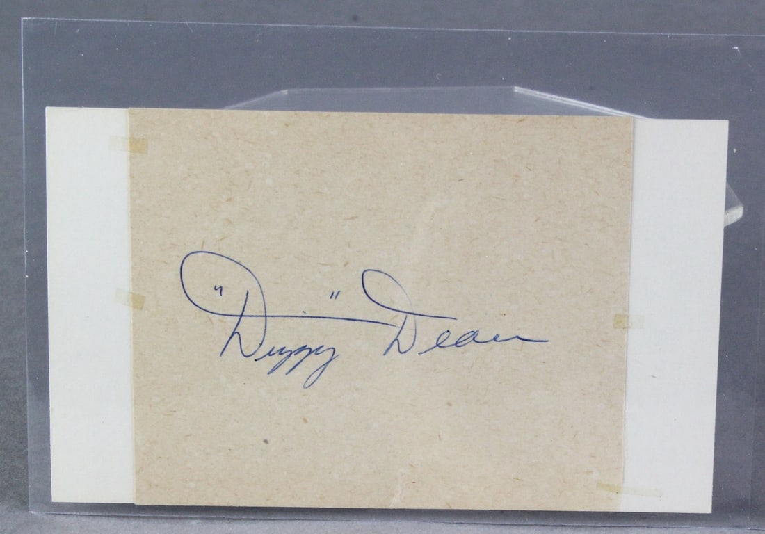 Dizzy Dean Autograph Cardinals: Dizzy Dean Autographed Paper on 3X5 Index Card. Signature by St. Louis Cardinals Hall of Famer Dizzy Dean.