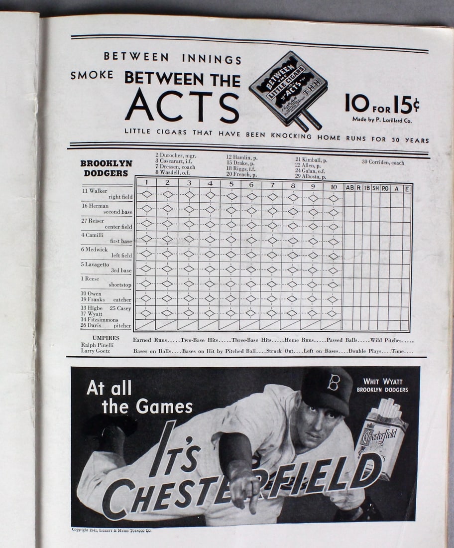 1941 World Series Program Brooklyn Dodgers vs NY Yankees - 4