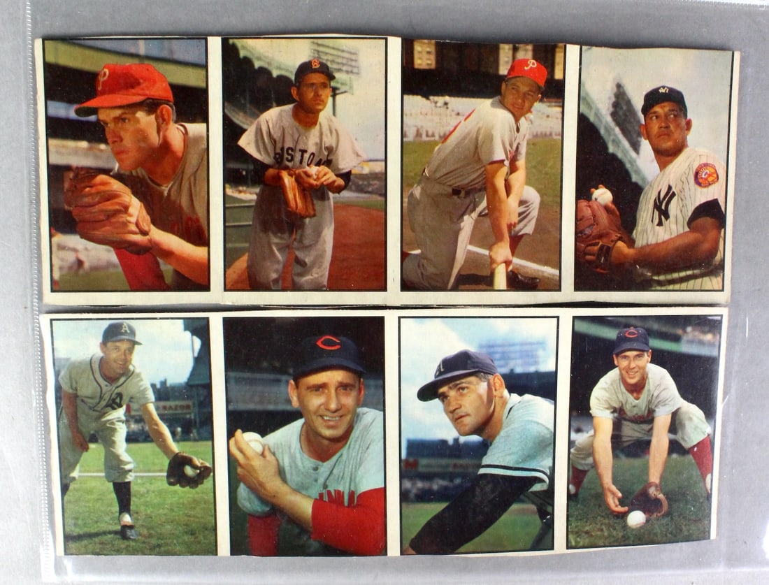 8 Bowman 1953 Baseball Cards Uncut- Robin Roberts&: 8 Bowman Collector Series BGHLI 1953 Baseball Cards Uncut. Robin Roberts, Mel Parnell, Mel Clark, Allie Reynolds, Eddie Joost, Ken Raffensberger, Alex Kellner, and Bobby Adams. Original full color