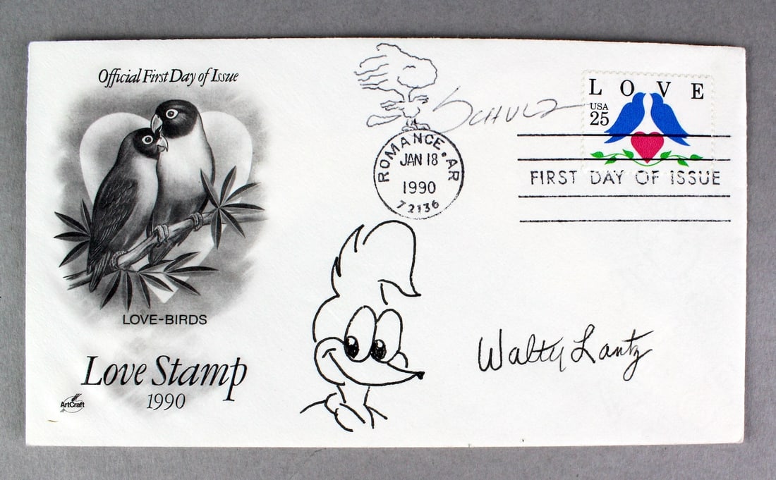 Charles Schulz & Walter Lantz Signed Drawing (1 of 1)