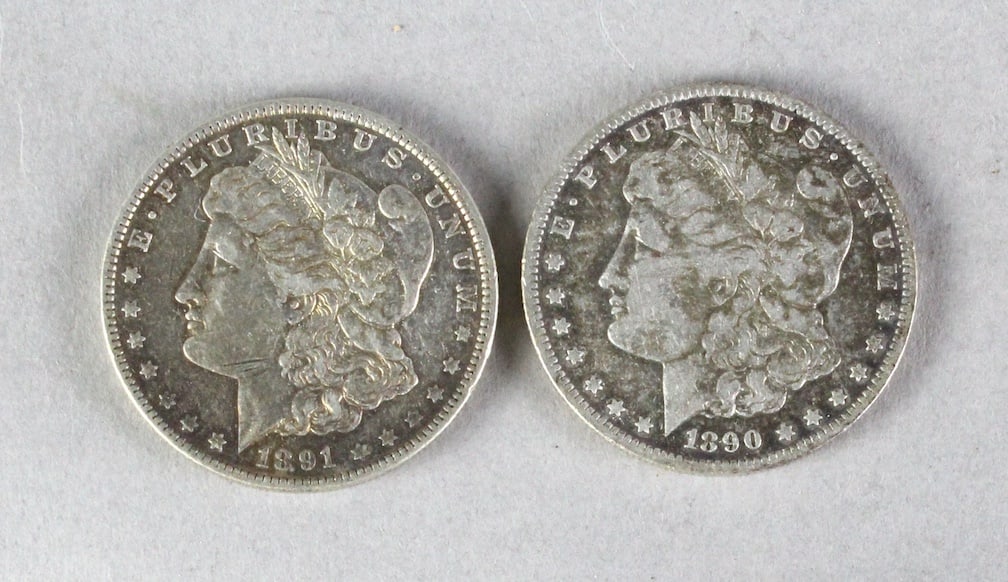 1890 & 1891 Morgan Silver Dollar: 1890 O & 1891 O Morgan Silver Dollar