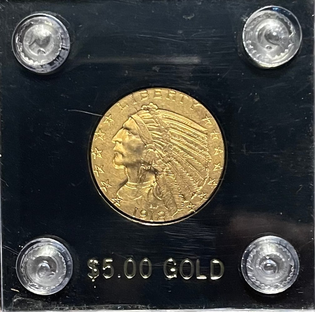 1912 Indian Head $5 Gold Half Eagle (1 of 3)