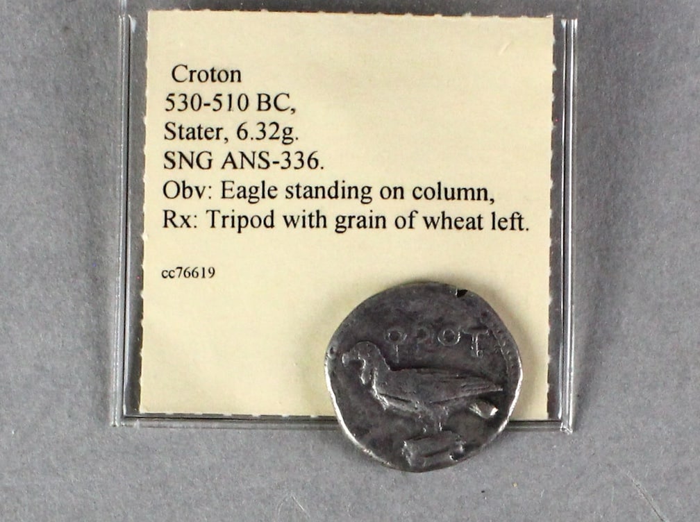 Ancient Silver Kroton 425-350 BC Eagle/ Tripod (1 of 3)