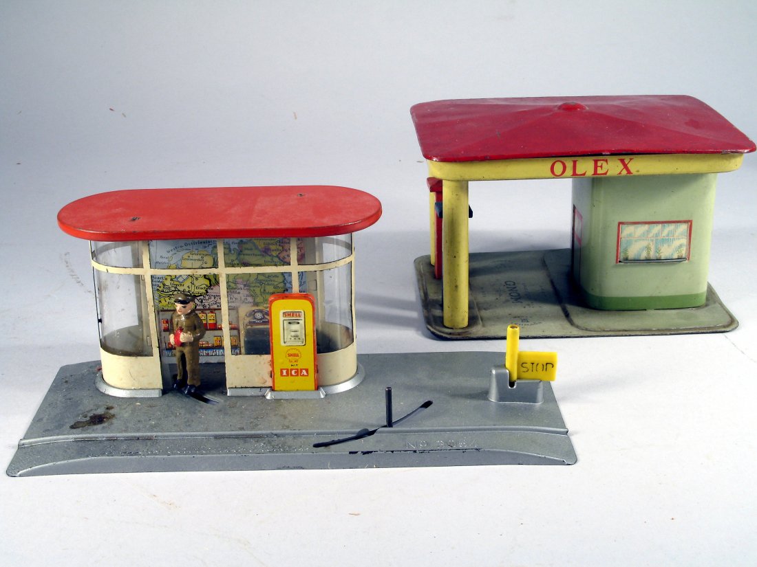 Lehmann, Schuco Tin Garage Lot: Lehmann, Schuco Tin Garage Lot, 2 W. German Tin Litho