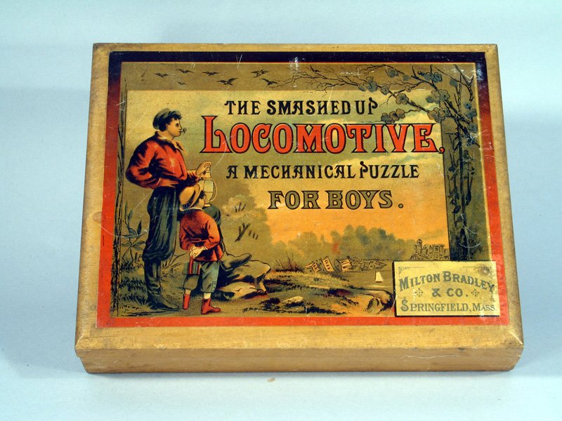 Locomotive Mech Puzzle C 1900 Milton Bradley: Locomotive Mech Puzzle C 1900 Milton Bradley, Milton Bradley, turn of the century Mechanical Locomotive puzzle