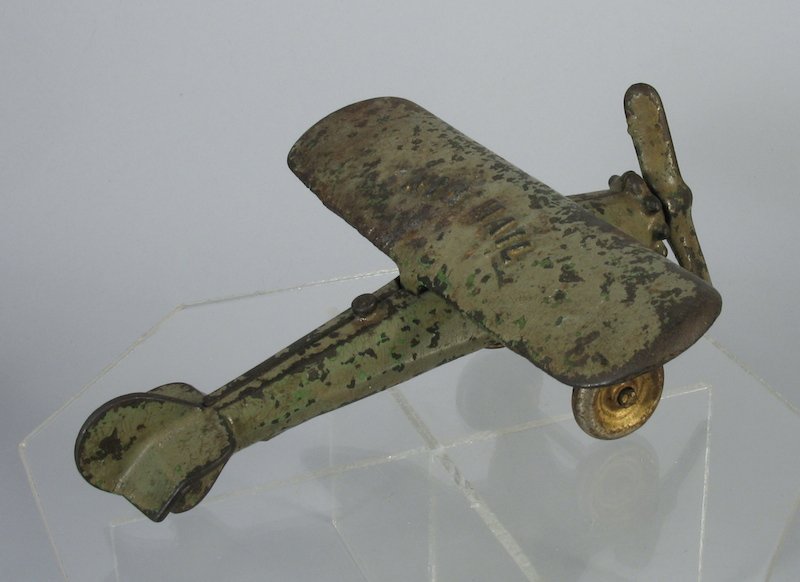 Kenton Air Mail Airplane: Kenton Cast Iron Air Mail Airplane single prop. Measures 6 1/2 inches long.