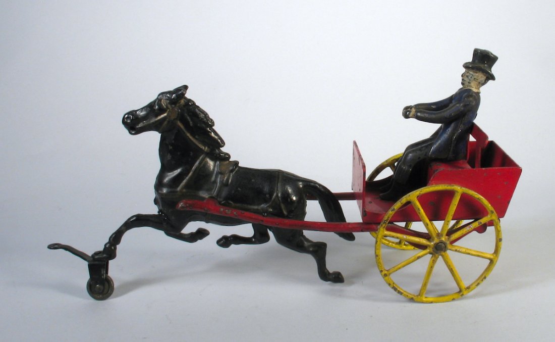 Wilkins Cast Iron Horse Cart &Top Hat Driver (1 of 2)