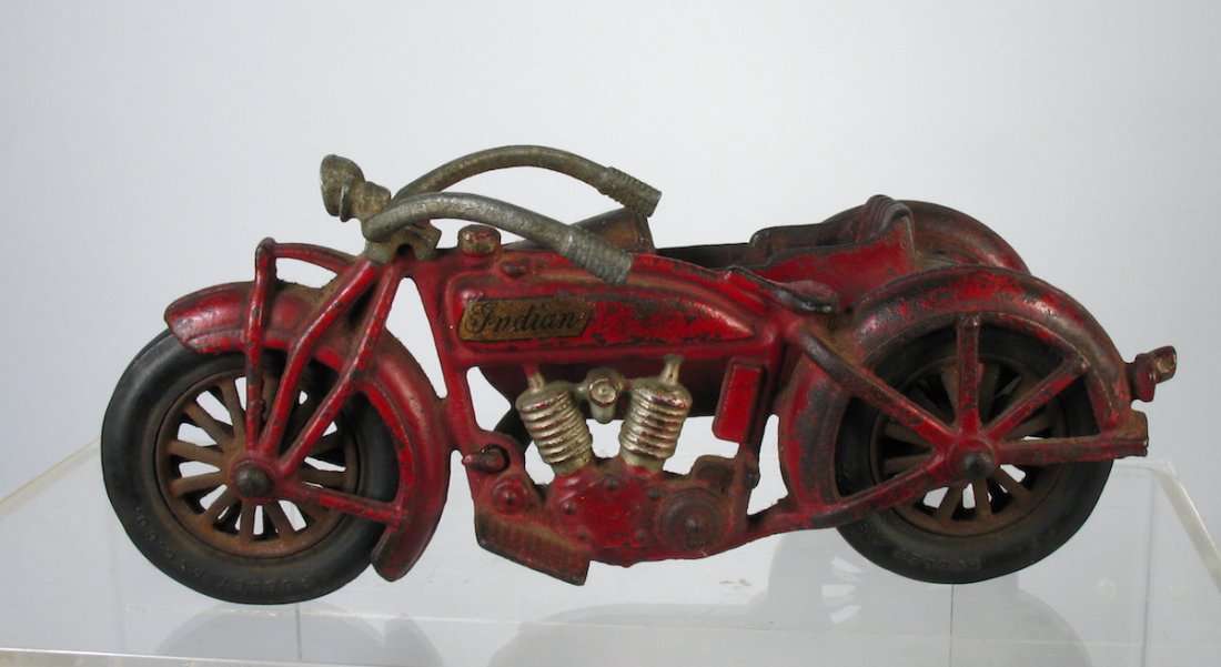 Hubley Large Indian Motorcycle with Side Car (1 of 4)